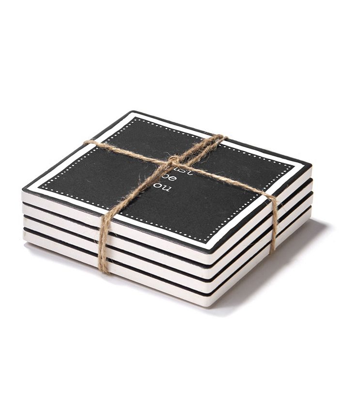 American Atelier 4.25'' D Just Be You Ceramic Coasters Set, 4 Piece