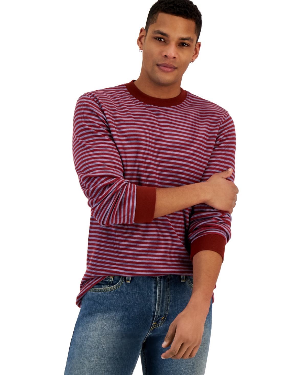 Levi's Men's Waffle Knit Thermal Long Sleeve T-shirt In Warm Olive