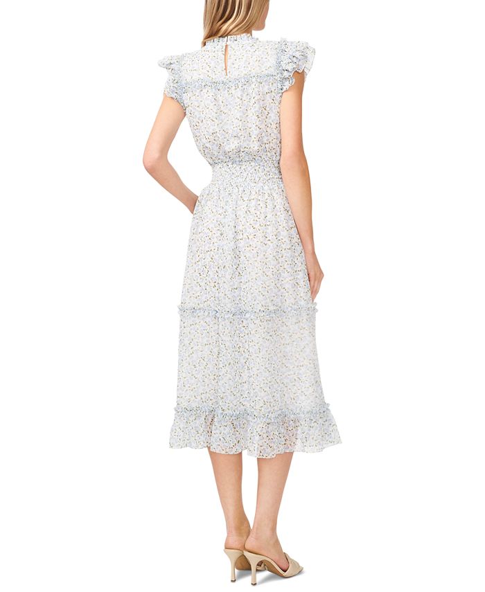 CeCe Women's Flutter-Sleeve Smocked-Waist Midi Dress & Reviews ...