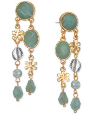 lonna & lilly Gold-Tone Beaded Shaky Drop Earrings - Macy's