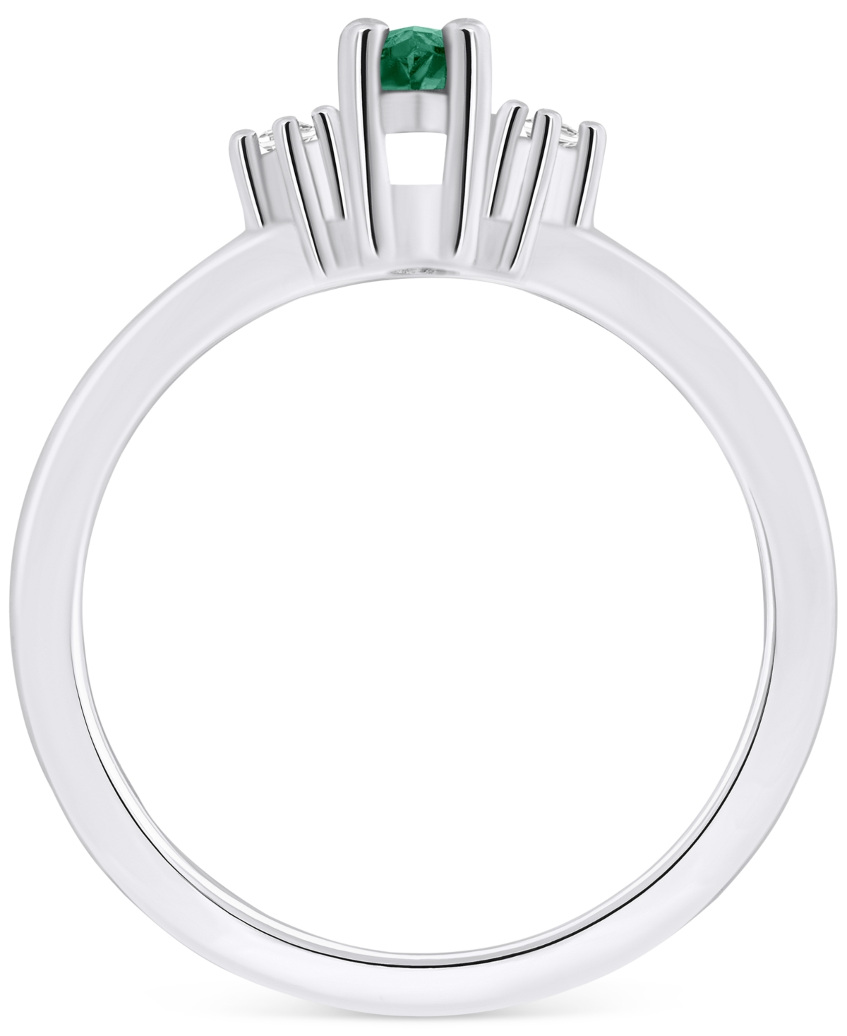 (3/8 ct. t.w.) & Diamond Accent Pear Ring in 14k Gold (Also in Sapphire, & Pink Sapphire) - Emerald/White Gold