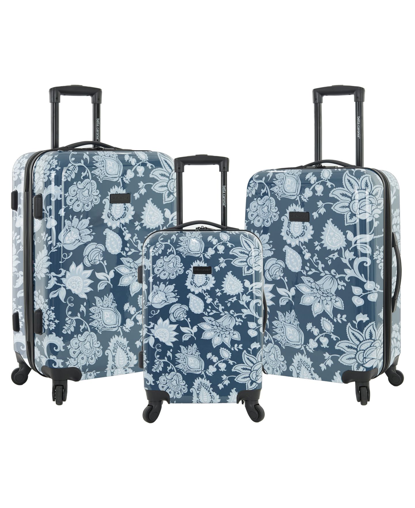Чемоданы Bella Caronia 3 Piece Rolling Hardside Luggage Set with 4 Wheel Spinners, цвет: Королевский синий — фото 1