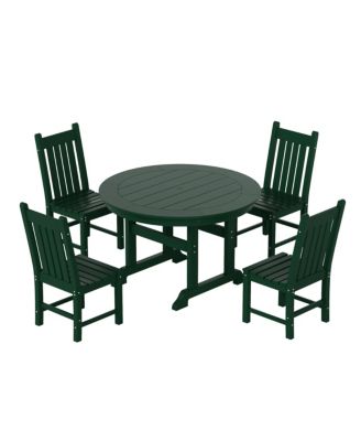 5 Piece Outdoor Patio Dining Set Outdoor Round Table and Chair Set