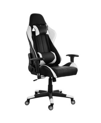 Gaming Chair in Black and White Trim