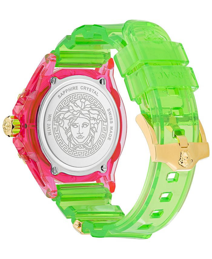 Versace Men's Swiss Icon Active Green Silicone Strap Watch 42mm Macy's