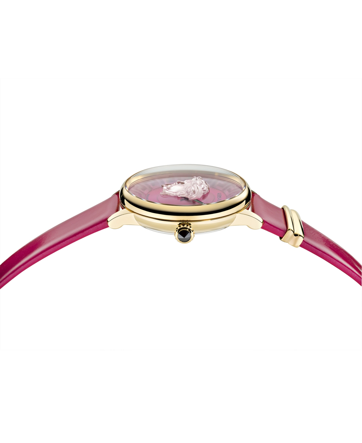 Shop Versace Women's Swiss Medusa Alchemy Pink Leather Strap Watch 38mm In Ip Yellow Gold