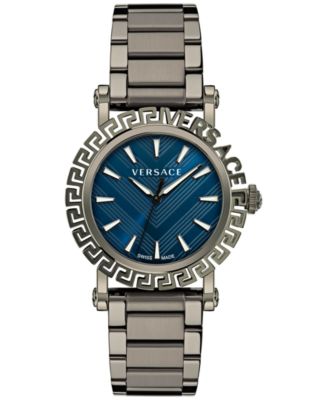 Versace - Men's Swiss Greca Glam Gunmetal Ion Plated Bracelet Watch 40mm