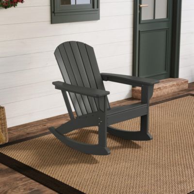 Outdoor Patio Poly Adirondack Rocking Chair Rocker