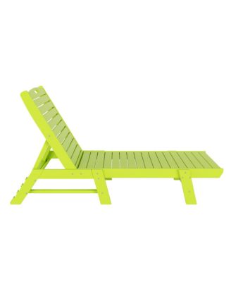 Poly Reclining Outdoor Patio Chaise Lounge Chair Adjustable