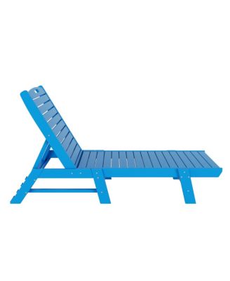 Poly Reclining Outdoor Patio Chaise Lounge Chair Adjustable