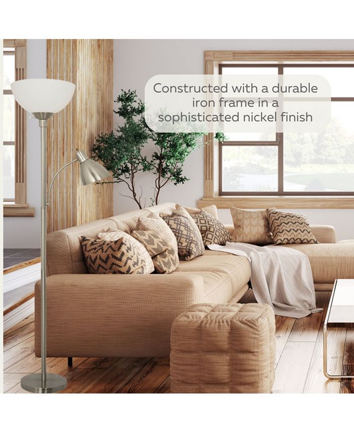 LIGHTACCENTS Floor Lamp with Reading Light Modern Living Room Lamp