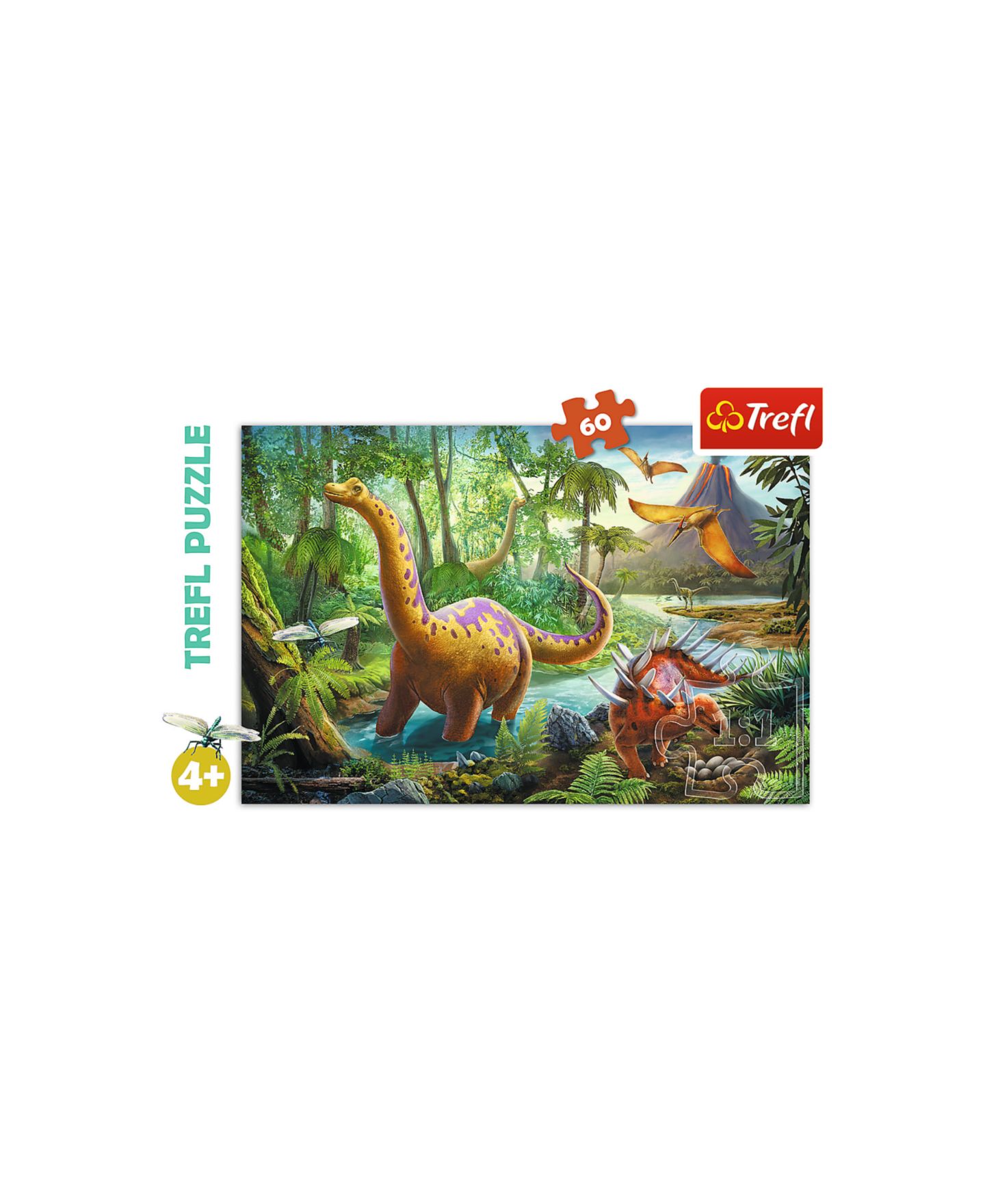 Детский пазл Trefl Dinosaur Migration 60-Piece Puzzle, Ages 4+, цвет: Разноцветный — фото 1
