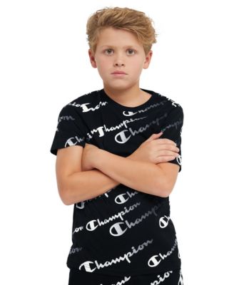 Big Boys Branded All Over Print Short Sleeve T-shirt