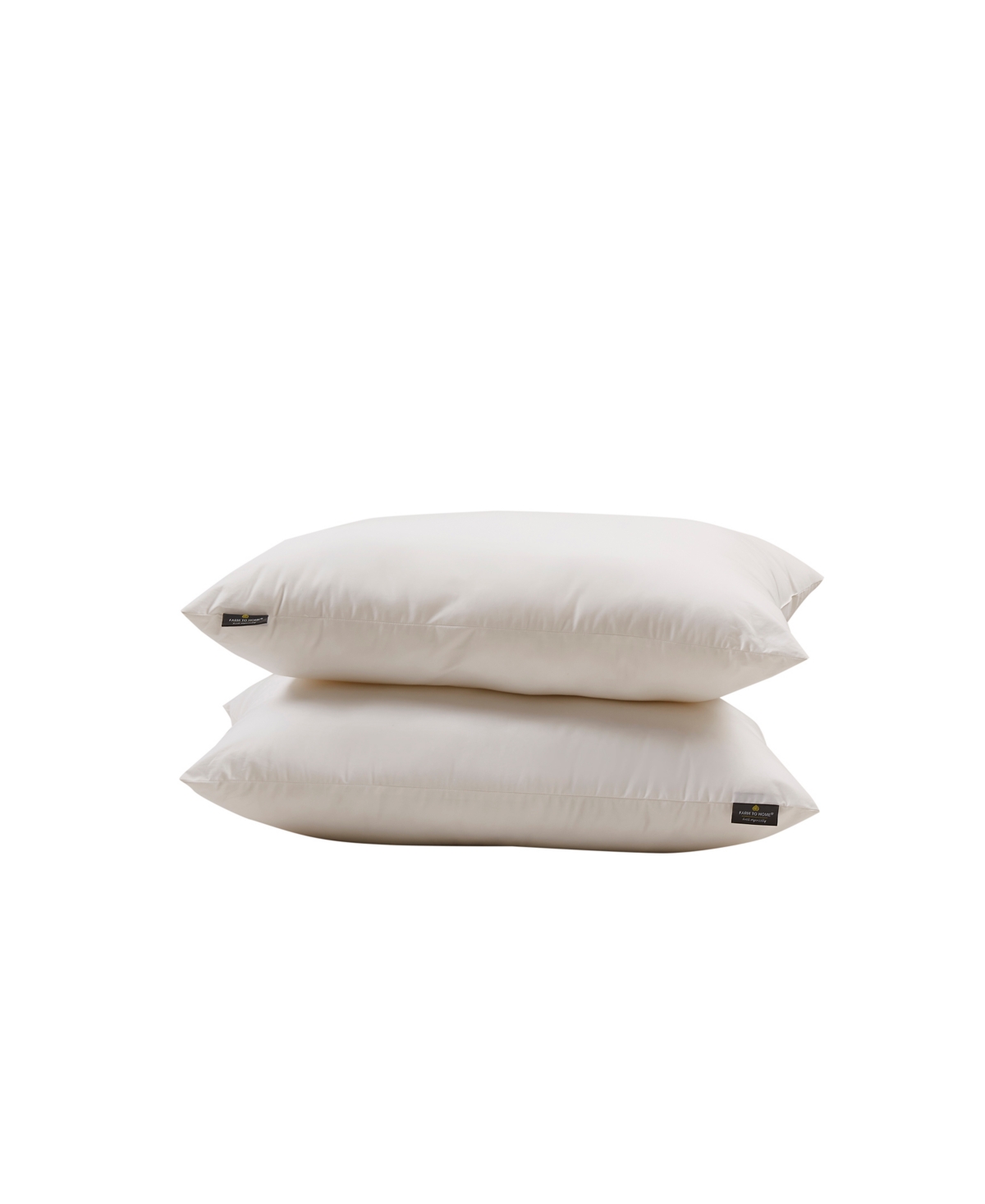 Farm To Home Set Of 2 Organic Cotton Pillows In White
