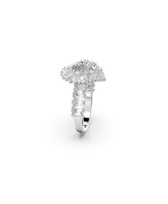 Crystal Heart, White Matrix Cocktail Ring