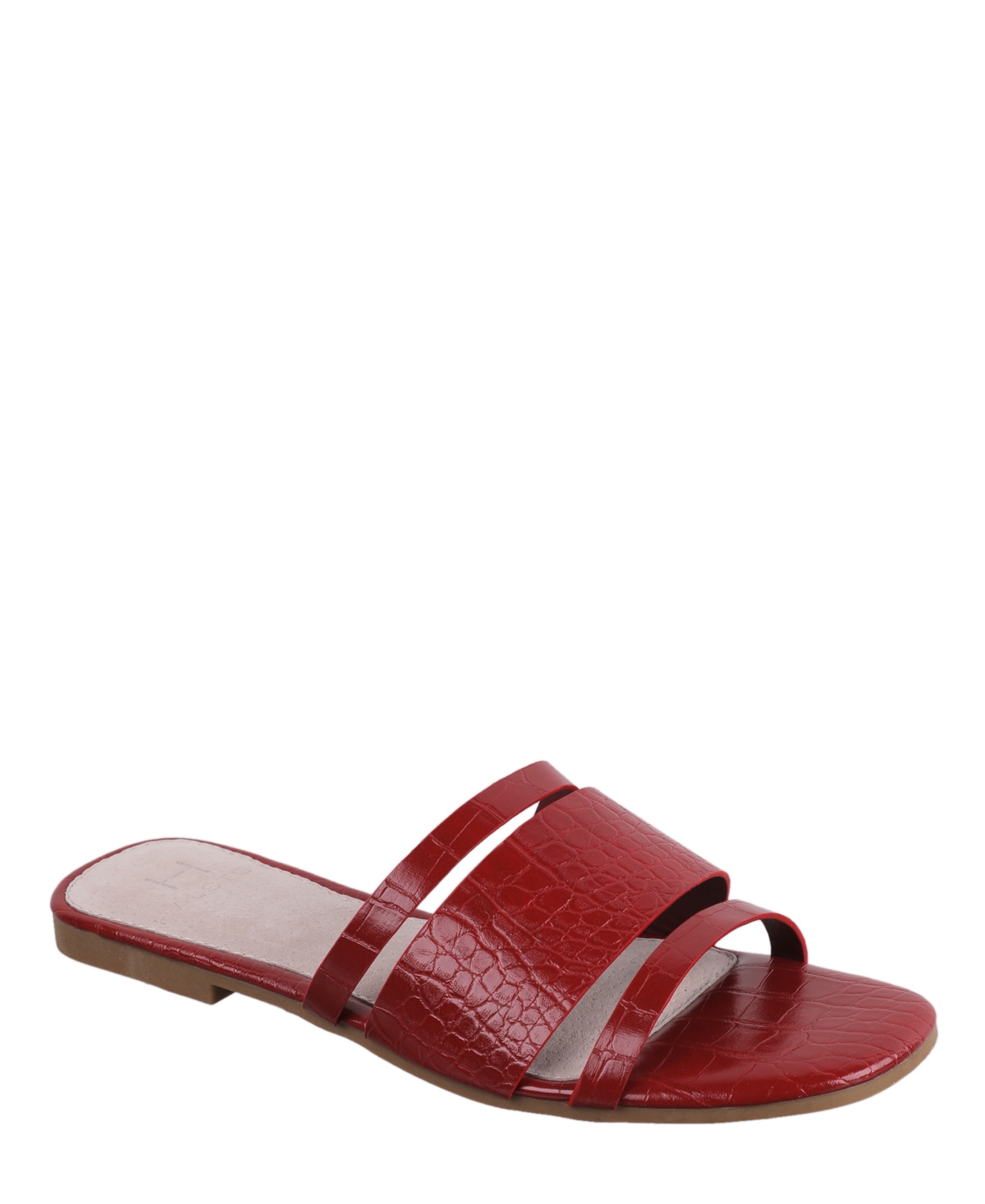 Shop H Halston Women's Raider Croco Slip-on Sandals In Red