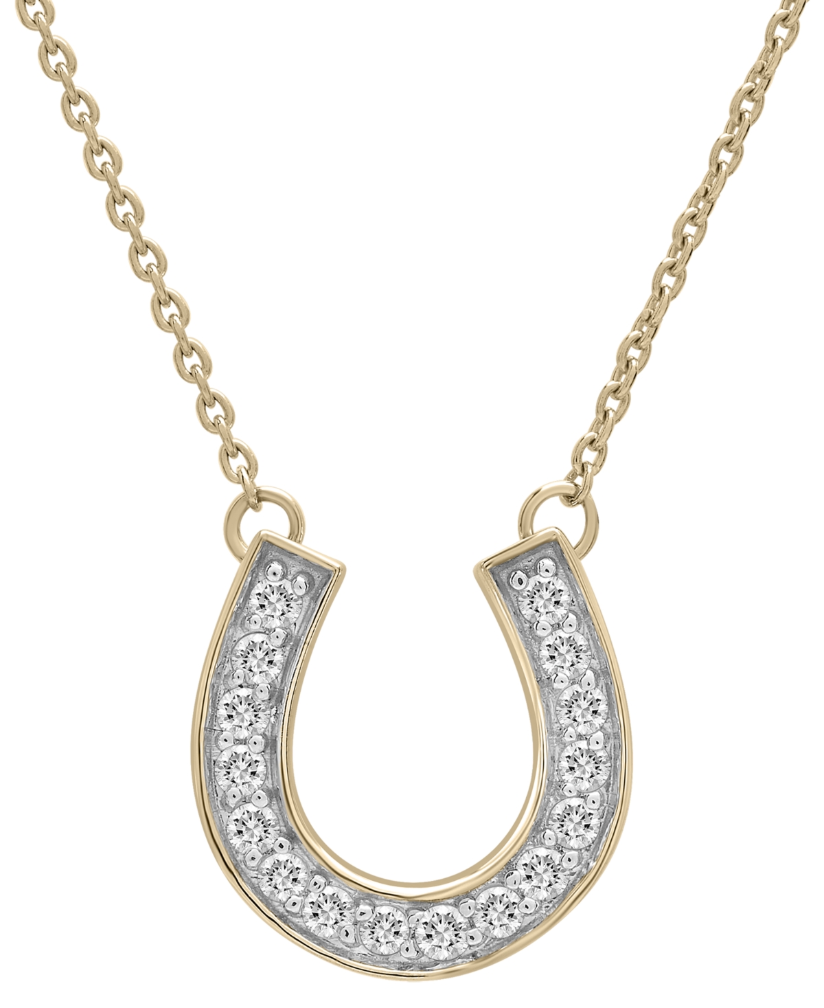 Wrapped Diamond Horseshoe Pendant Necklace (1/6 Ct. T.w.) In 14k White Or Yellow Gold, 17" + 2" Exte