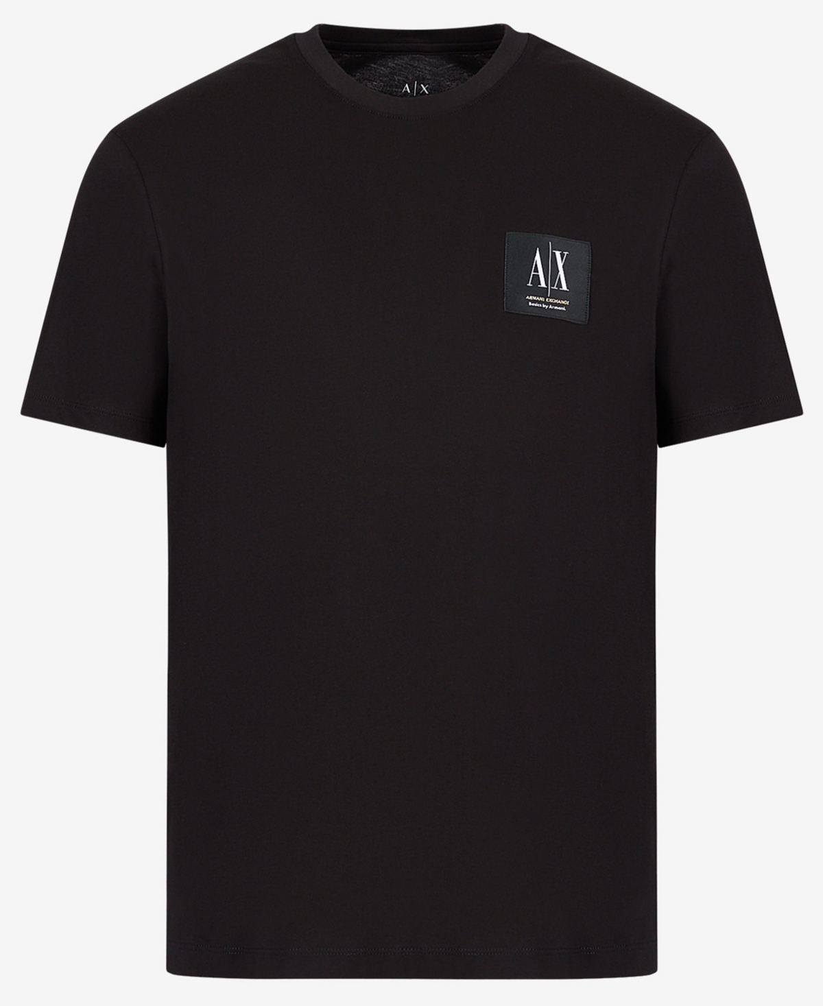 A X Armani Exchange Men's Basics By Armani Icon Logo Patch T-shirt In Black