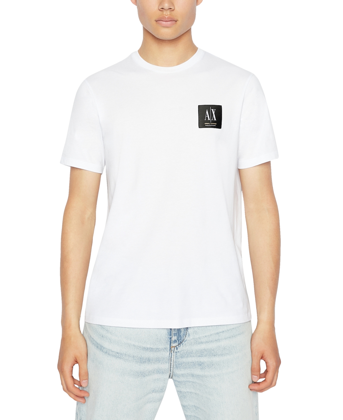 A X Armani Exchange Men's Basics By Armani Icon Logo Patch T-shirt In White