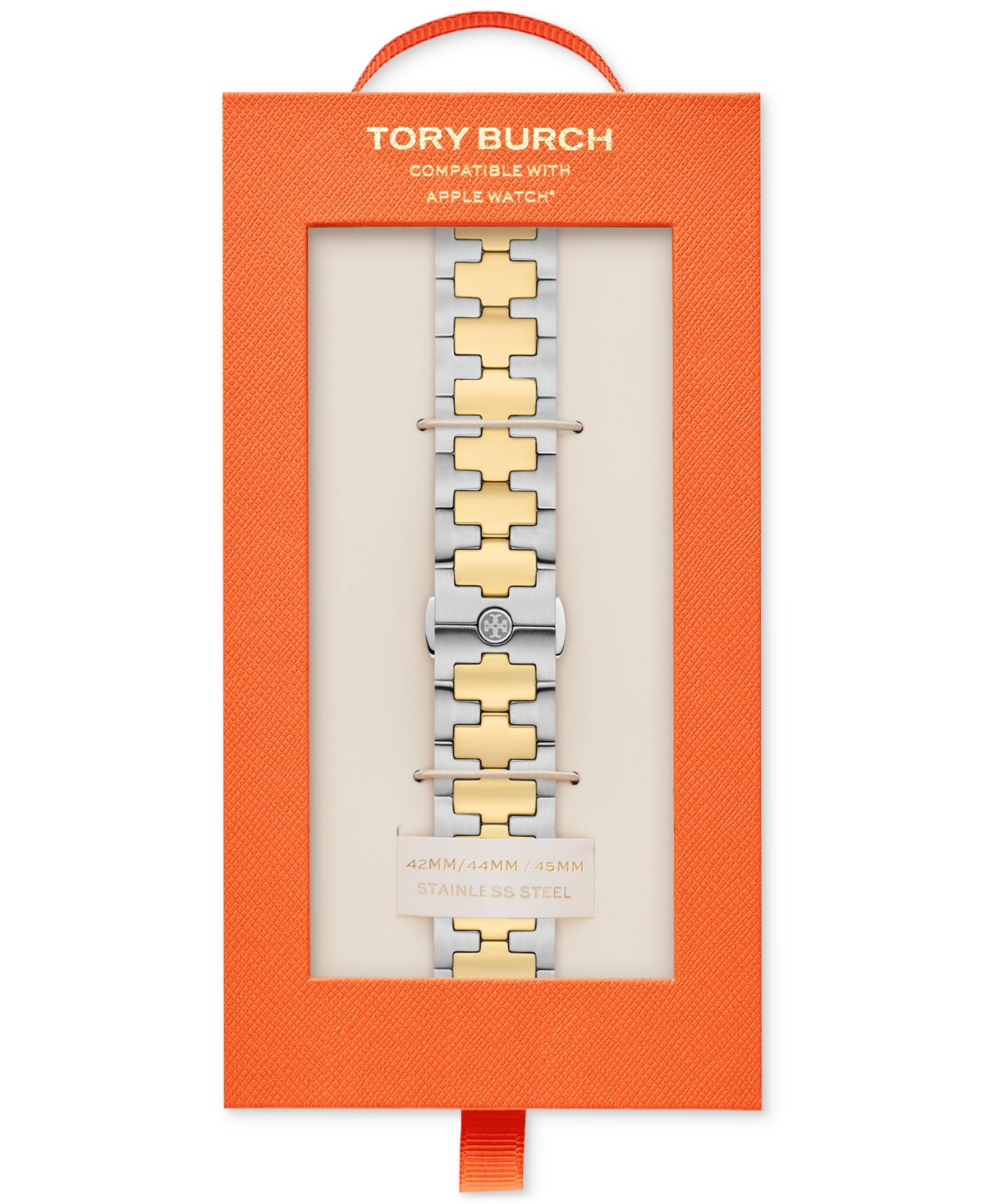 Shop Tory Burch Reva Two-tone Stainless Steel Bracelet For Apple Watch 42mm/44mm/45mm In Multicolor