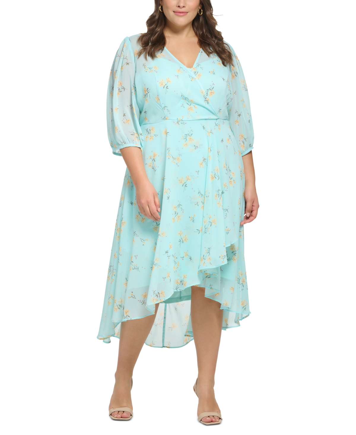 calvin klein floral print chiffon midi dress Calvin Klein Women's Flutter Sleeve Round Neck Floral Chiffon A-line Midi  Dress, Rose Multi, 2 at Amazon Women's Clothing store