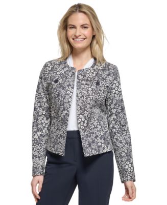 Tommy Hilfiger Women's Ditsy Floral-Print Open-Front Jacket - Macy's
