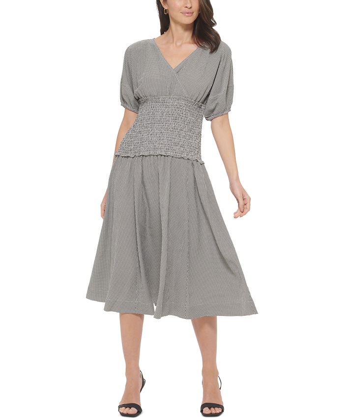 Calvin klein gingham midi dress new arrivals