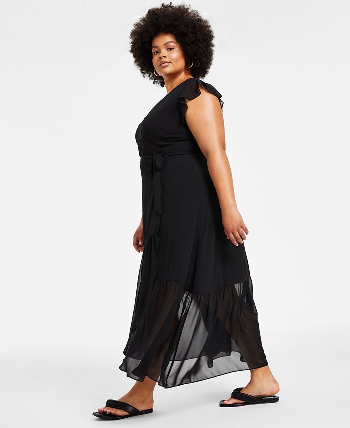 Bar III Plus Size Maxi Wrap Dress, Created for Macy's - Macy's