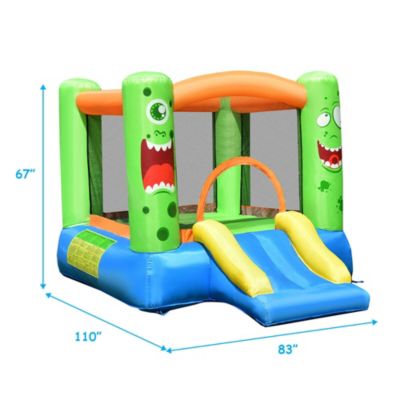 Kids Playing Inflatable Bounce House Jumping Castle Game Fun Slider 480W Blower