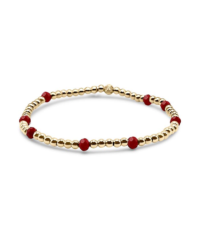 Bowood Lane Non-Tarnishing Gold filled, 3mm Gold Ball and Ruby Glass ...