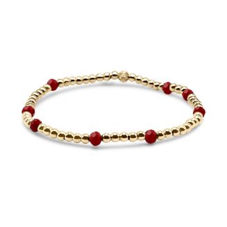 Bowood Lane Non-Tarnishing Gold filled, 3mm Gold Ball and Ruby Glass ...