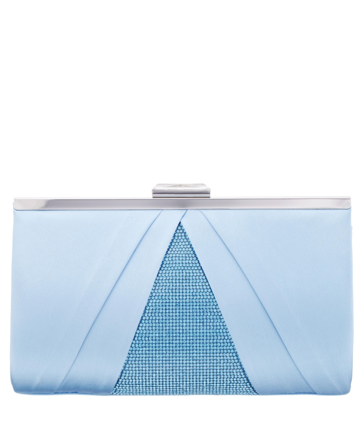 Nina Women's Pleated Stain Crystal Frame Clutch In Sky Blue