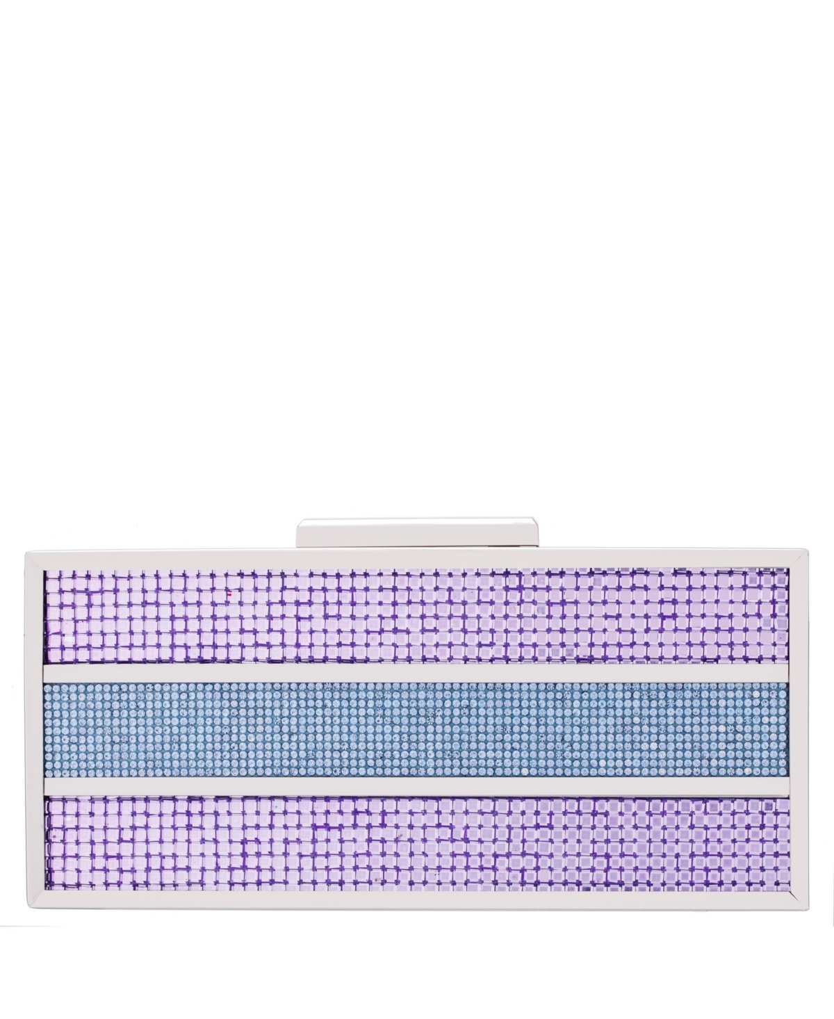 Nina Color Block Crystal Minaudiere Mini Clutch In Royal Lilac