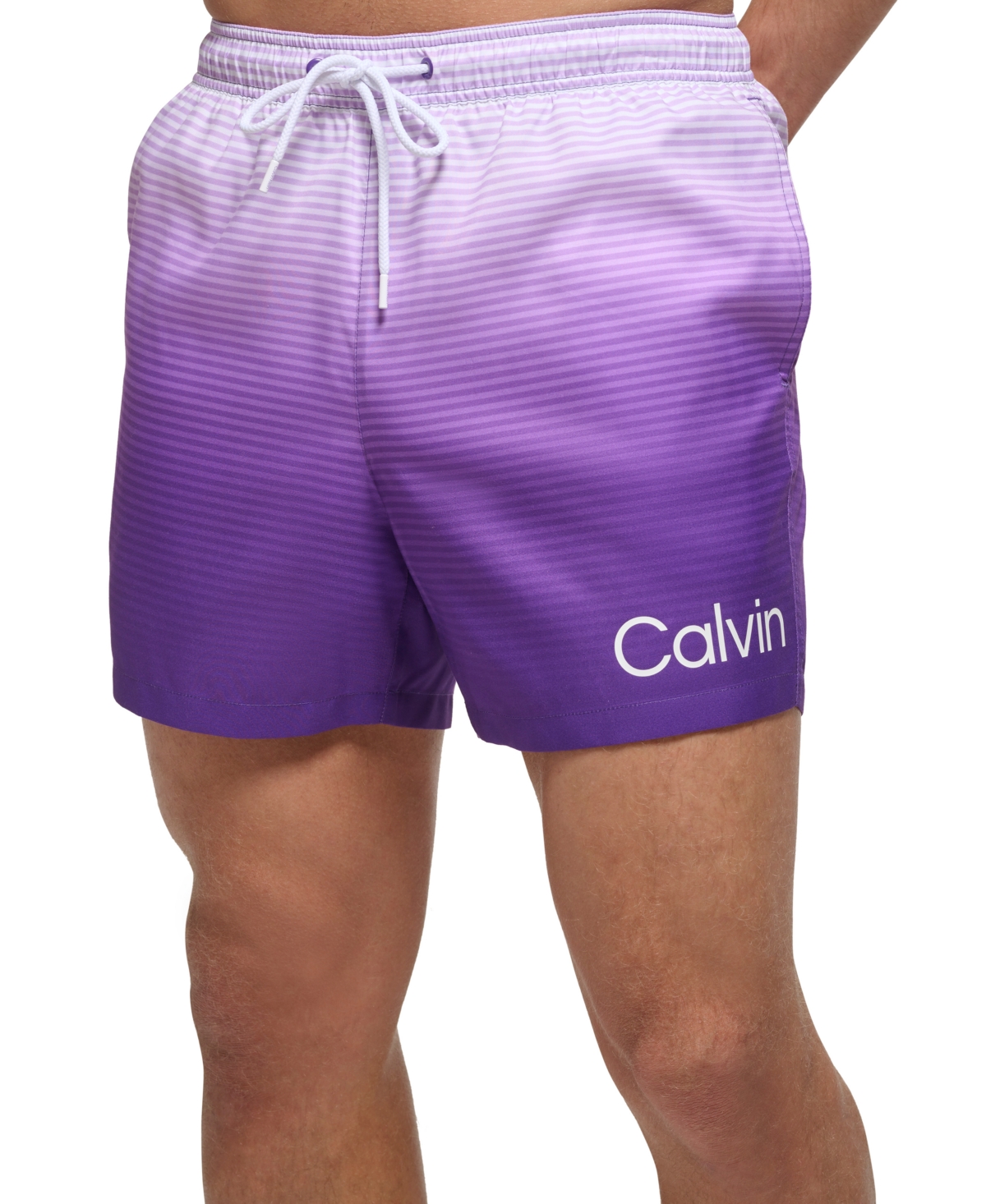 Calvin Klein Men's 7 Ombre Stripe Swim Trunks, Created for Macy's - Macy's