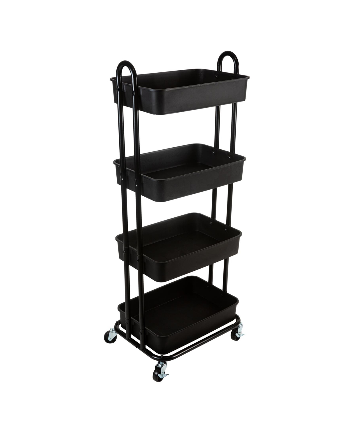 Organize It All 4 Tier Rolling Multifunctional Storage Cart In Black
