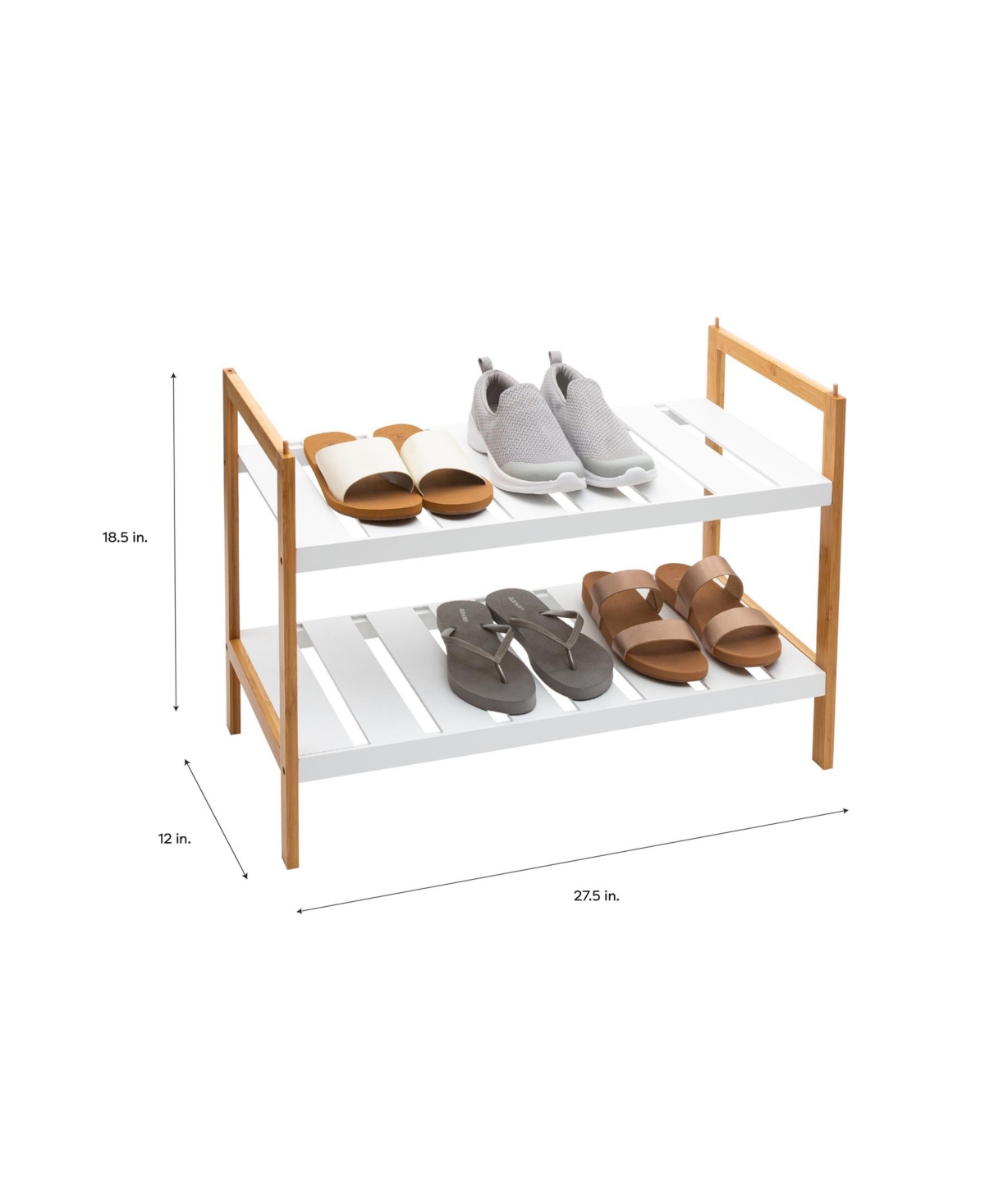 Shop Organize It All 2 Pack Sonora Bamboo 2 Tier Stackable Shoe Rack