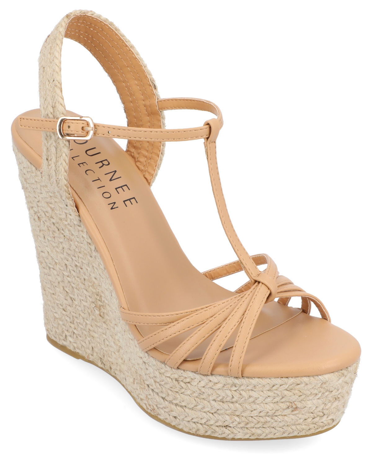 Journee Collection Women's Yara Platform Wedge Sandals In Brown
