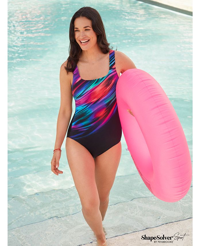 Swim Solutions Shape Solver Sport for Women's Ocean Motion ScoopNeck