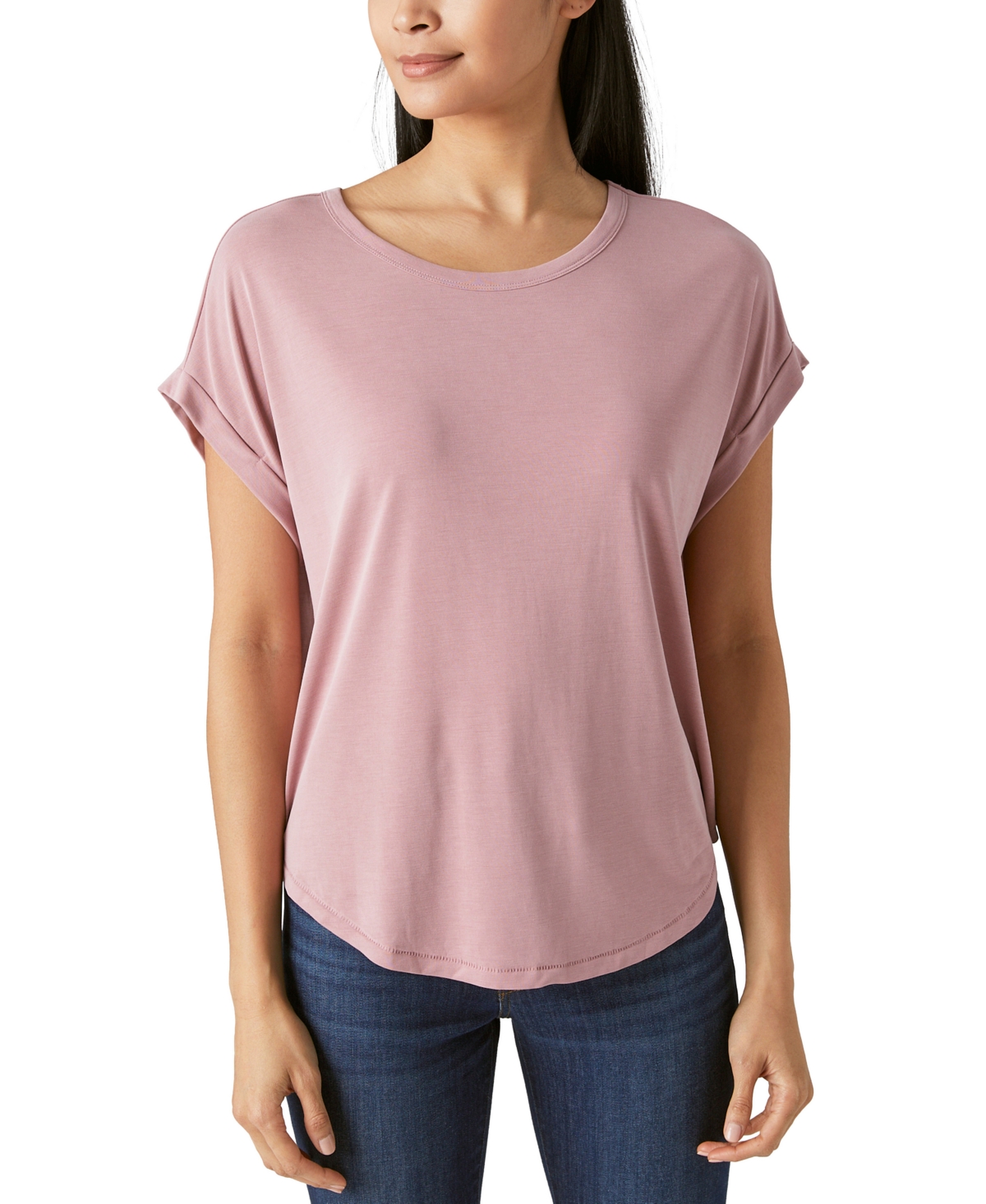 LUCKY BRAND WOMEN'S SHORT SLEEVE SANDWASH DOLMAN TEE 