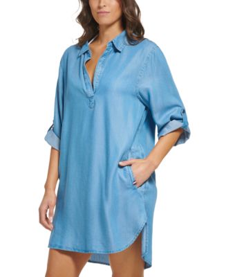 Tommy Hilfiger Shirtdress Swim Cover-Up - Macy's