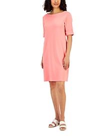 Cotton Cuffed-Sleeve Dress&comma; Created for Macy&apos;s