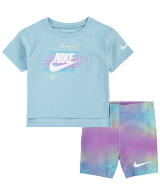 Nike Baby Girls Shirt and Printed Biker Shorts Set, 2 Piece - Macy's