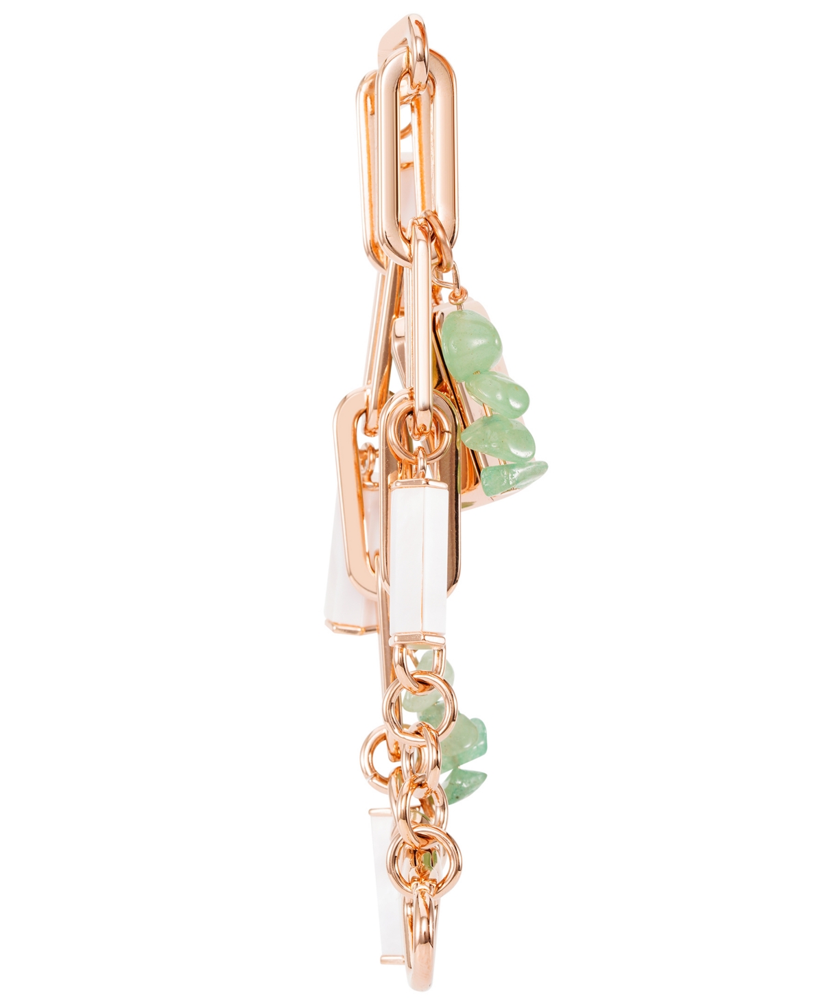 Anne Klein Women's Three Hand Rose Gold-Tone Alloy Charm Watch, 18mm x 21.5mm - Rose Gold-Tone, Green
