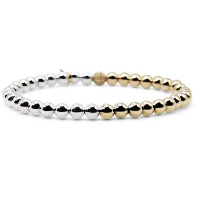 Non-Tarnishing Gold Filled, 5mm Gold Ball and Sterling Silver Bracelet