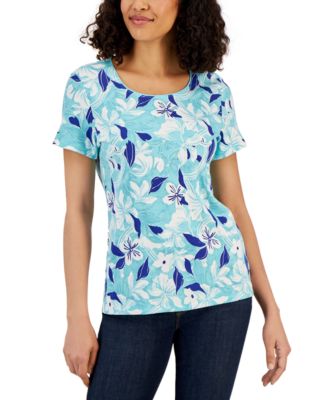 Karen Scott - Petite Tropical Floral T-Shirt