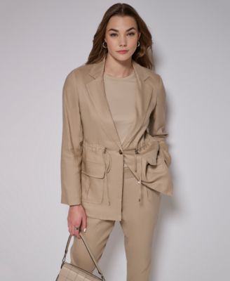 Calvin Klein - Women's One-Button Linen Utility Jacket
