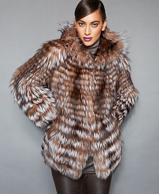 The Fur Vault Fox-Fur Hooded Jacket - The Fur Vault - Women - Macy's