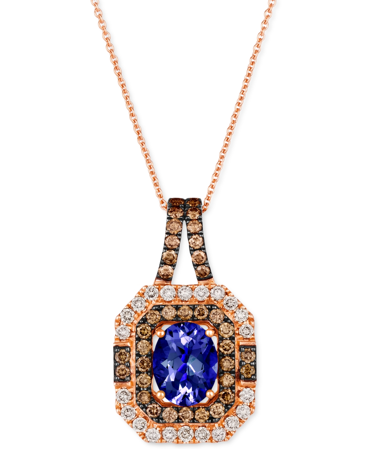 Le Vian Blueberry Tanzanite (1-3/4 Ct. T.w.) & Diamond (1-1/10 Ct. T.w.) Pendant Necklace In 14k Rose Gold, In No Color