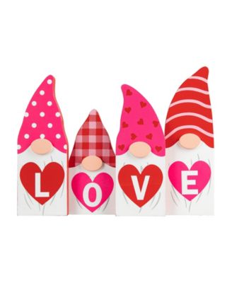 11" L Valentine's LOVE Wooden Gnome Table Decor
