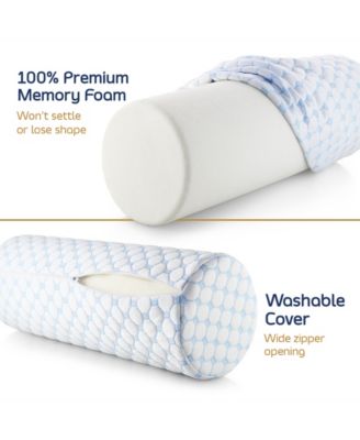 Memory Foam Neck Roll Bolster Cooling Cover Medium Firm Pillow